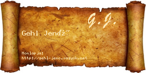 Gehl Jenő névjegykártya